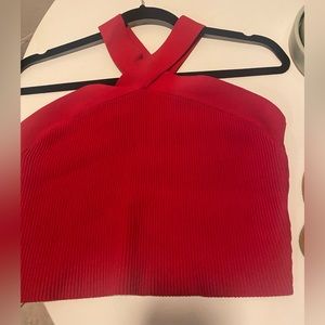 aritzia Babaton Sculpt Knit Criss Cross Cropped Tank